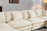 Modern 4seats with 2ottoman 149.61"Sectional Sofa with Waist Pillows,4-seat Upholstered Symmetrical Sofa Furniture,Sleeper Sofa Couch with Chaise Lounge for Living Room,Apartment,3Color