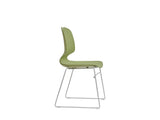 Modern stacking office chair set of 4, green, made of polypropylene, supports 180 kg