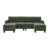 Savannah Modular Corduroy Sectional Sofa with Ottoman