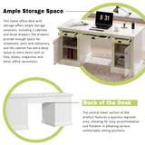 67" Modern Executive Desk,Computer Desk with 2 Wooden Doors Storage Cabinet and 3 Drawers, Rectangle Home Office Desk  ,Reading Desk,Writing Table,Workstation for Home Office,Living Room,Study,White