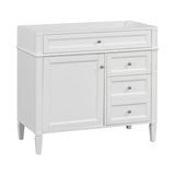 36'' Bathroom Vanity without Top Sink, Modern Bathroom Storage Cabinet with 2 Drawers and a Tip-out Drawer, Solid Wood Frame (NOT INCLUDE BASIN SINK)