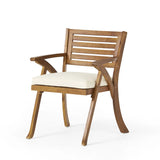 Outdoor Hermosa KD Wood Dining Chair With Cushions (Set of 2)