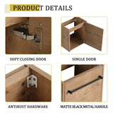 18'' Floating Wall-Mounted Bathroom Vanity with Ceramic Sink & Soft-Close Cabinet Door, For Small Bathroom