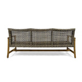 HAMPTON WOOD + WICKER 3 SEATER
