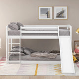Twin over Twin Bunk Bed with Convertible Slide and Ladder , White(Old SKU:WF281725AAK)