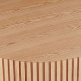 31.49'' Round Wood Coffee Table for Living Room, Modern Handcraft Drum Coffee Table, Circle Wooden Coffee Table for Small Space Apartment ASH.(Same Sku:W876P243948)