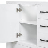 36" Bathroom Vanity with Sink Combo, Six Drawers, Multi-Functional Drawer Divider, Adjustable Shelf, White (Old Sku:SY999808AAK)