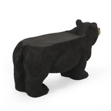 MGO BEAR BENCH, Concrete Outdoor Bench, Outdoor Bench, Matte Black + Black