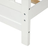 Wood Platform Bed with Headboard and Footboard, Twin (White)