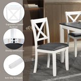 5-Piece Dining Table Set with 4 Chairs, Modern Wood Dining Table Set for 4,  4-Person Dining Table Set for Small Place, Kitchen, Dining Room, Grey & White two tone
