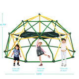 13ft Geometric Dome Climber Play Center, Kids Climbing Dome Tower with Hammock, Rust & UV Resistant Steel Supporting 1000 LBS