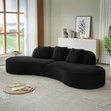 Contemporary Corduroy Compressed Upholstered Curved Sectional Sofa with Scatter Cushions-No assembly required,Upholstered Oversized Couches for Living Room,Apartment