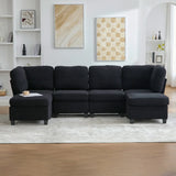 UNITED WE WIN Modular Sectional Sofa: Freely Combinable 6-Seat Convertible Sectionals with Chaise, U Shaped Oversized Sectional Couches with Storage Ottoman for Home Apartment Office