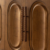 59.84" Gold-Toned 4-Door Sideboard Buffet Cabinet - Solid Wood & MDF Arched Door Storage Console Table for Dining Room/Living Room