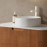 14'' Bathroom Sink, Round Vessel Ceramic Basin without Faucet, NO Cabinet, White