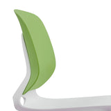 Modern stackable chair set of 4, with color combination of white and green, polypropylene seats and fiberglass reinforced backs, dimensions 18.9 x 19.7 x 34.45 inches