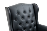 Executive Office Chair Comfortable Desk Chair - Ergonomic Design - Thick Padded Seat and Backrest - PU Leather Desk Chair with Smooth Glide Caster Wheels, 1 Pack Black