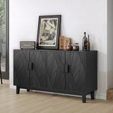 Modern style buffet cabinet, Storage side cabinet buffet cabinet, Medieval modern multifunctional decorative cabinet suitable for living room, dining room, entrance, corridor, kitchen, black