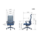 Ergonomic Colorful Office Chair 500lb (About 226.8kg) Home Office Mesh Breathable High Back, With Adjustable Lumbar Support Computer Chair, Integrated Molded Foam Seat Cushion, Fireproof (Blue)