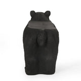 MGO BEAR BENCH, Concrete Outdoor Bench, Outdoor Bench, Matte Black + Black