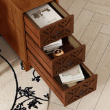 End Table with 3 Drawers, Corner Table with 2 Open Shelves, Tall Side Table for Bedroom and Corner, Walnut,Expect Arrival Date (2025/5/27)