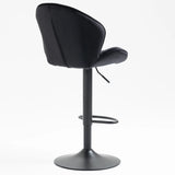 Bar Stools Set of 2 - Adjustable Barstools with Back and Footrest, Counter Height Bar Chairs for Kitchen, Pub -black