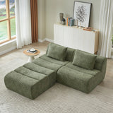 Oversized 3 Seater Compressed Sofa with Chenille Fabric, No Assembly, Space-Saving for Living Room, Apartment