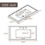 36" Bathroom Vanity with Sink Combo, Green Bathroom Cabinet with Drawers, Solid Frame and MDF Board (Old Sku:JL000007AAG-6)