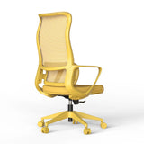 Ergonomic Colorful Office Chair 500lb (About 226.8kg) Home Office Mesh Breathable High Back, With Adjustable Lumbar Support Computer Chair, Integrated Molded Foam Seat Cushion, Fireproof (Yellow)