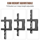 Wooden Storage TV Stand Black Tempered Glass Height Adjustable Universal Swivel Entertainment Center With Mount TV Stand,black