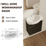 Soft Close Doors Bathroom Vanity With Sink,16 Inch  For Small Bathroom