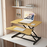 32 Inch Desk Converter, Height Adjustable Sit to Stand Riser, Dual Monitor and Laptop Workstation with Wide Keyboard Tray, Standing Computer Desk, WHITE