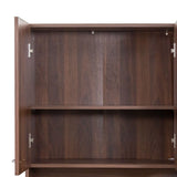 70.87" Tall Wardrobe& Kitchen Cabinet, with 6-Doors, 1-Open Shelves and 1-Drawer for bedroom,Walnut