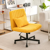 Modern Linen Blue Criss Cross Office Chair - Product Details
