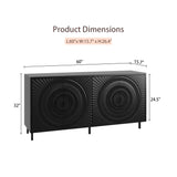 Modern Black Wood Sideboard Buffet Accent Bedroom Media Hallway Curio Kitchen Hutch Storage Cabinet Home Furniture For Dining Room,Living Room,Kitchen(BLACK)