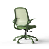 Ergonomic Color Office Chair 500lb (About 226.8kg), Home Office, Mesh Back, Integrated Molded Foam, Comfortable Sitting, Flipping Armrest, Fireproof, Rotating, Lifting Multifunctional Chair (Green)