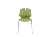 Modern stacking office chair set of 4, green, made of polypropylene, supports 180 kg