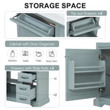 36" Bathroom Vanity with Sink, Ceramic Sink, 2 Tip-out Drawers, Soft Close Door Hinges, Grey