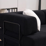 Folding Sofa Bed, 78.5" Convertible Couch Bed with 2 Pillows, Fold Out Couch, Foam Spring Floor Mattress, Futon Couch for Living Room, Office, Apartment