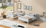 Twin over Full Bunk Bed with ladder, Safety Guardrail, Perfect for Bedroom, White