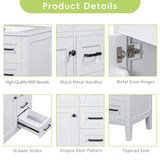 30" Bathroom Vanity without Sink, Cabinet Base Only, Bathroom Cabinet with Drawers, Solid Frame and MDF Board, White