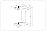 Golden Side Table, Acrylic Sofa Table, Glass Top C Shape Table with Metal Base for Living Room, Bedroom, Balcony Home and Office