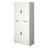 72" Fluted Kitchen Pantry Cabinet with 3 Keyboard Drawers & 6 Door Shelves Adjustable, Freestanding Cupboard Storage Cabinet for Bathroom, Diningroom, Office, Entryway, White