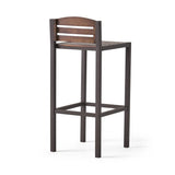 Milos Outdoor Acacia Wood Barstool (Set of 2)