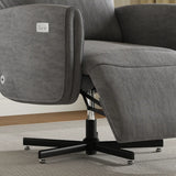 Power Swivel Recliner Chair, Electric Reclining with USB & Type-C Charging, 360° Swivel Velvet Upholstered Accent Chair, for Home Office & Living Room, Easy Assembly,Dark Gray