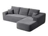 104" Cloud Sectional Sofa with L-Shape Chaise and Side Pockets , Modern Modular Design, Deep Seating, Upholstered Couch for Living Room/Bedroom, No Assembly Required (Plush Fabric), Grey,Right