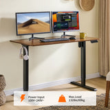 Electric Standing Desk, Adjustable Height Stand up Desk, 24x48 Inches Sit Stand Home Office Desk, Frame/Mahogany Top,Dark Walnut