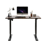 55"×24" Rustic Brown Electric Standing Desk Height Adjustable Desk for Home and Office Computer Table Gaming Desk Modern Lift-up Desk