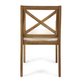 PERLA DINING CHAIR,2PCS with 2 Cream Cushions,for Backyard, Poolside, Garden