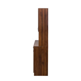 70.87" Tall Wardrobe& Kitchen Cabinet, with 6-Doors, 1-Open Shelves and 1-Drawer for bedroom,Walnut